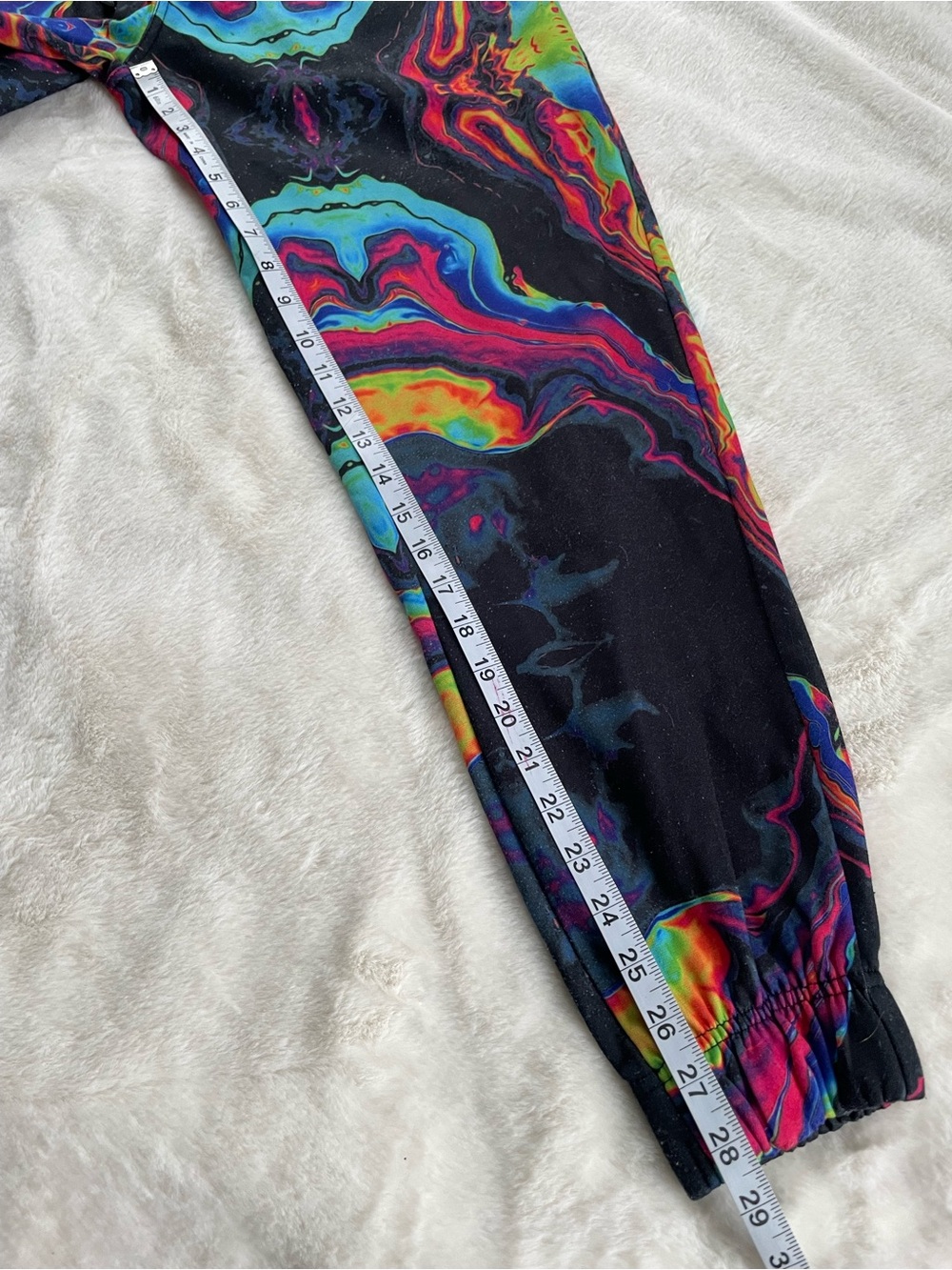 Black Multicolor Psychedelic Jogger Pants - Picture 3 of 6